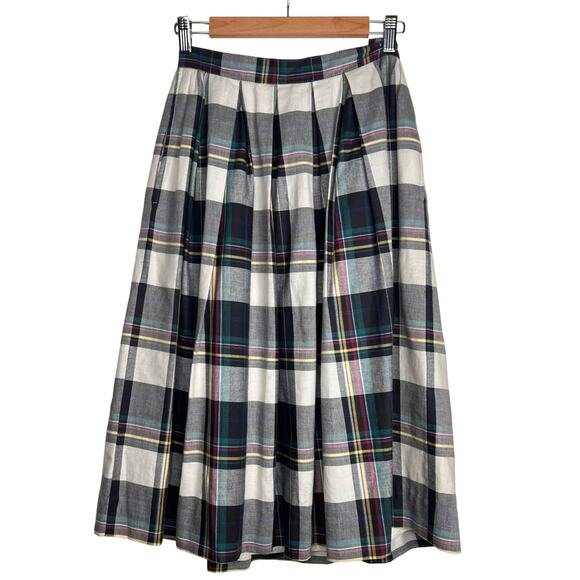 Orvis Vintage Plaid Pleated Midi Maxi Skirt size 8 - Picture 1 of 6